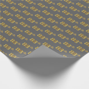 Papel De Regalo Ochenta-Octavo) acontecimiento gris, falso del oro