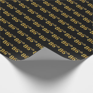 Papel De Regalo Ochenta-Sexto) acontecimiento negro, falso del oro