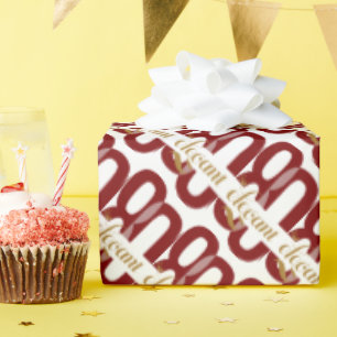 Papel De Regalo Ochenta y elegante regalo rojo de cumpleaños 80