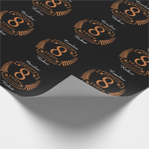 Papel De Regalo Octavo aniversario de boda en bronce de ocho años