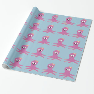Papel De Regalo Octopus de chica rosa lindo
