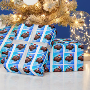 Papel De Regalo Octopus en Santa Hat