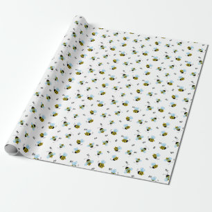 Papel De Regalo Ocupadas abejas floridas