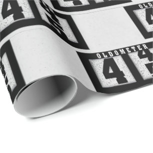 Papel De Regalo Odómetro negro para 45 cumpleaños