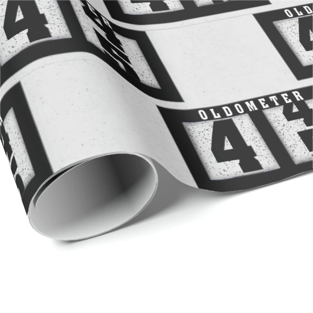 Papel De Regalo Odómetro negro para 45 cumpleaños (Esquina del rollo)