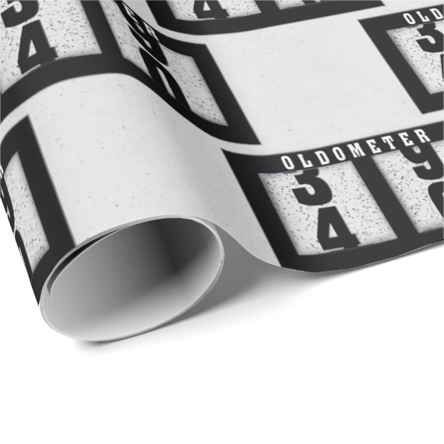 Papel De Regalo Odómetro negro por 40 años (Esquina del rollo)