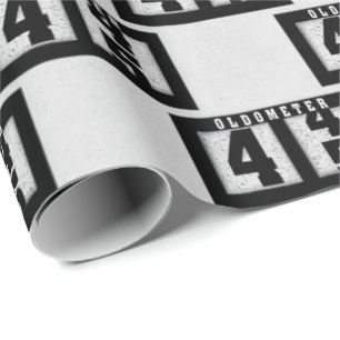 Papel De Regalo Odómetro negro por 45 años
