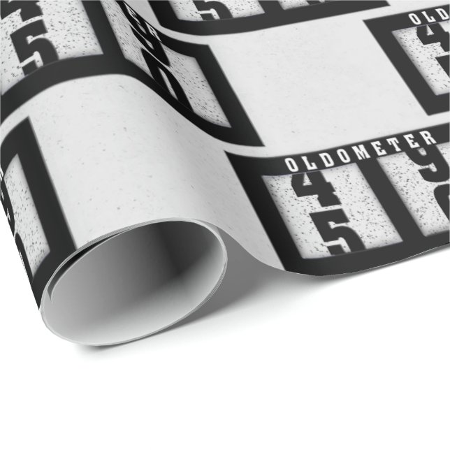 Papel De Regalo Odómetro negro por 50 años (Esquina del rollo)