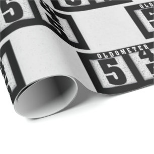 Papel De Regalo Odómetro negro por 55 años