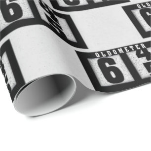 Papel De Regalo Odómetro negro por 65 años