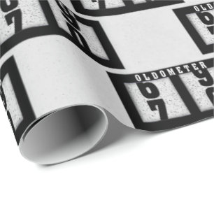 Papel De Regalo Odómetro negro por 70 años