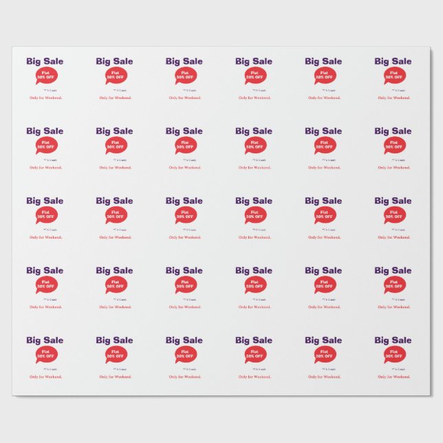 Papel De Regalo Oferta de descuento de gran venta fin de semana em (Superficie plana)