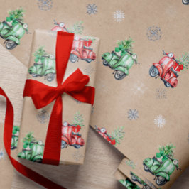 Papel De Regalo Oferta especial de árbol de navidad de Vespa moder