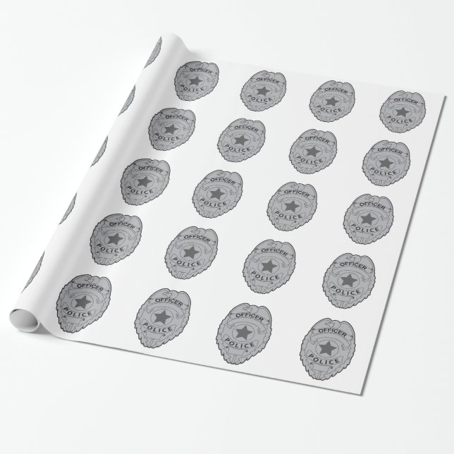 PAPEL DE REGALO OFICIAL DE POLICÍA BADGE (Desenrollado)