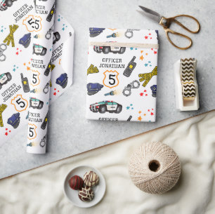 Papel De Regalo Oficial de policía corrupto y fiesta de cumpleaños