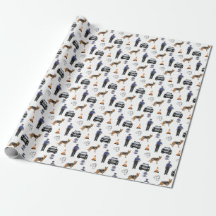Papel De Regalo Oficial de policía, perro policía, K9 oficial,