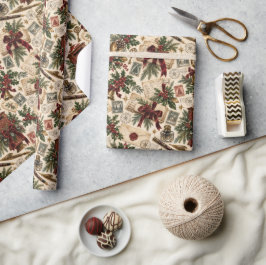 Papel De Regalo Oficina de Correos de Navidad Victoriana