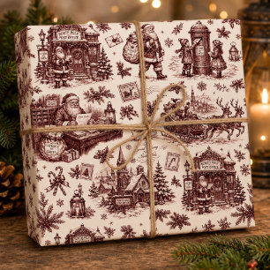 Papel De Regalo Oficina de Correos del Polo Norte Santa Toile de N