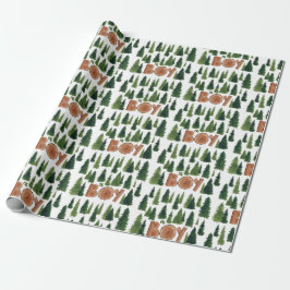 Papel De Regalo Oh Boy Pine Trees Woodland Baby Shower