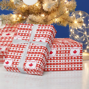 Papel De Regalo Oh Canadá Elegante hoja de arce rojo