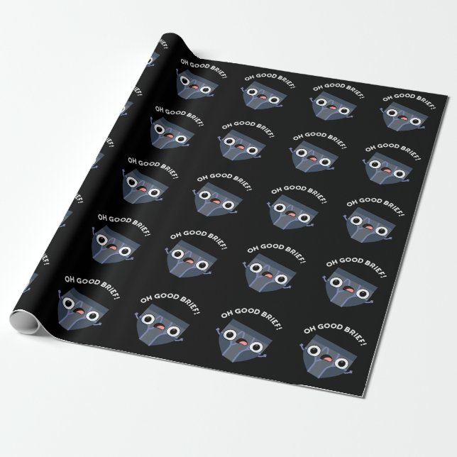 Papel De Regalo Oh Good Brief Funny Underwear Pun Dark BG (Desenrollado)