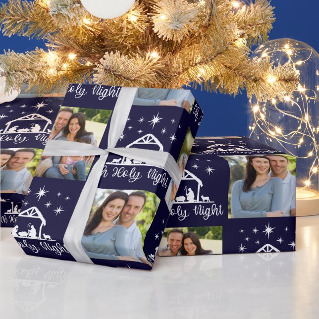 Papel De Regalo Oh Natividad de escritura nocturna sagrada (Vacaciones)