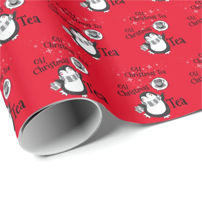 Papel De Regalo Oh Navidades Tea Penguin Lover - Té Drinker (Esquina del rollo)