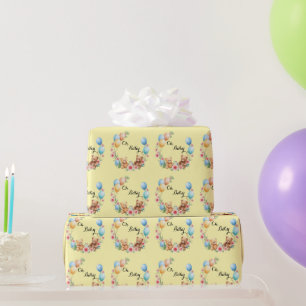Papel De Regalo Oh Teddies y globos para la ducha bebé
