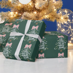 Papel De Regalo Oh Venid Adoremosle Cristiano Navidad Religioso