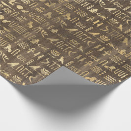 Papel De Regalo Ojo de Horus Gold Papiro egipcio jeroglífico 1