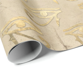 Papel De Regalo Ojo de Horus Oro Jeroglíficos Egipcios Papiro