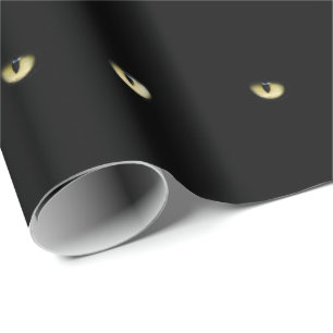 Papel De Regalo Ojos de gato negro el   Halloween
