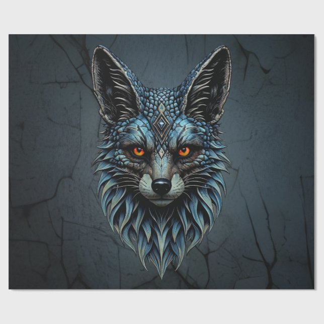 Papel De Regalo Ojos naranjas, piel fresca: El zorro deslumbrante. (Superficie plana)