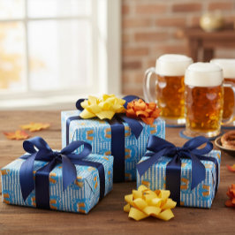 Papel De Regalo Oktoberfest Wrapping Paper with Beer Glasses 
