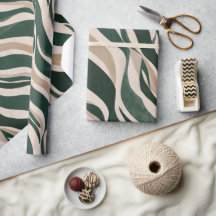 Ola de naturaleza verde bosque beige patrón abstra