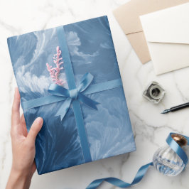 Papel De Regalo Ola de océano azul profundo niebla blanca patrón a
