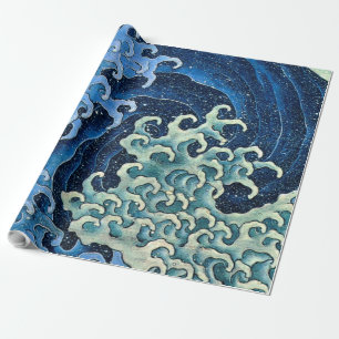 Papel De Regalo Ola Femenina de Hokusai Vintage Océano