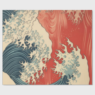 PAPEL DE REGALO OLA GRANDE JAPONESA