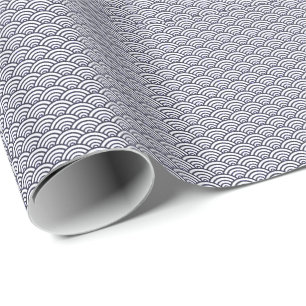 Papel De Regalo Olas Azules Japonesas Seigaiha Mar