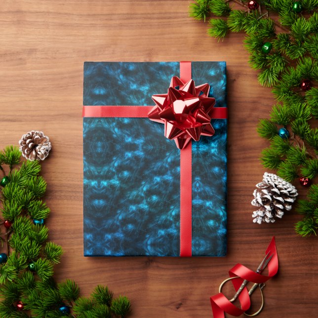 Papel De Regalo Olas Azules Oscuras (Regalo de vacaciones)