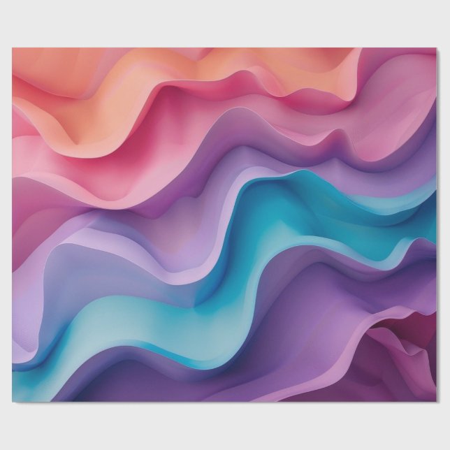 Papel De Regalo Olas Coloridas (Superficie plana)