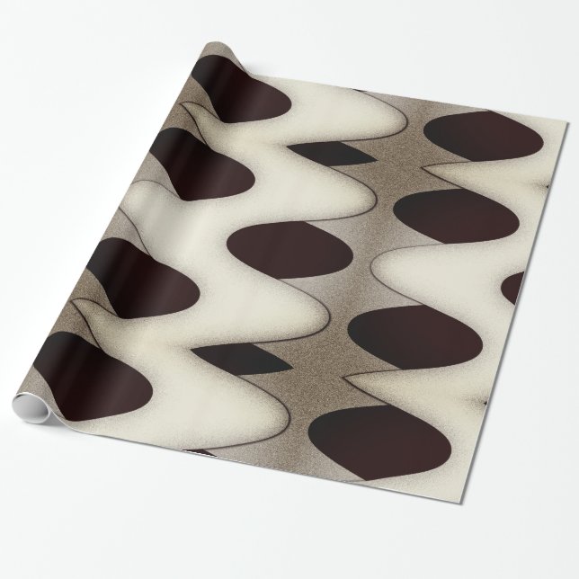 Papel De Regalo Olas de chocolate Elegante Diseño Moderno (Desenrollado)