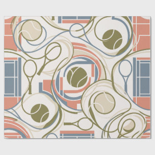 Papel De Regalo Olas de Pelota de Tenis Mínimas