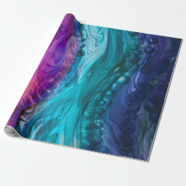 Papel De Regalo Olas moradas azules