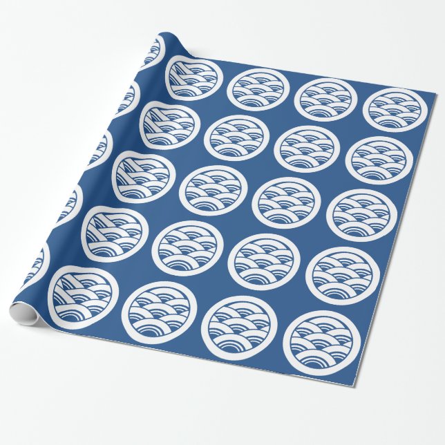 Papel De Regalo Olas superpuestas en círculo (Desenrollado)