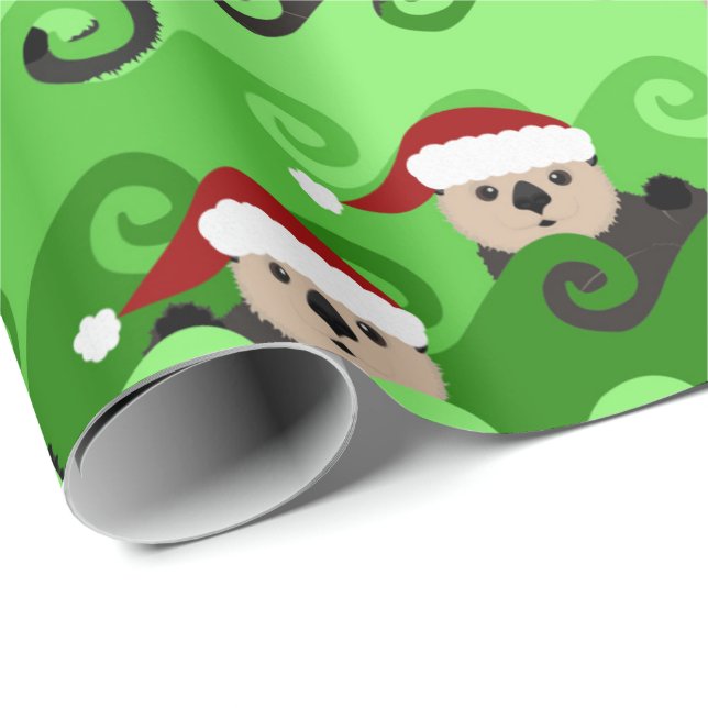 Papel De Regalo Olas verdes del mar Navidades (Esquina del rollo)