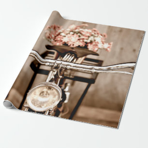 Papel De Regalo Old bicycle and flowers blur in background process