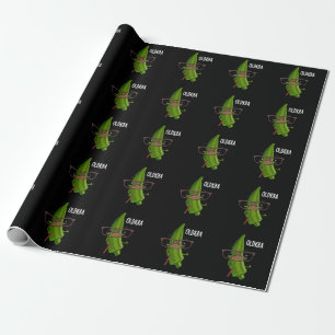 Papel De Regalo Old-kra Funny Okra Pun Dark BG