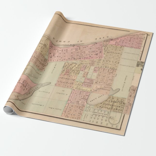 Papel De Regalo Old Stillwater MN Map (1874)  (Desenrollado)