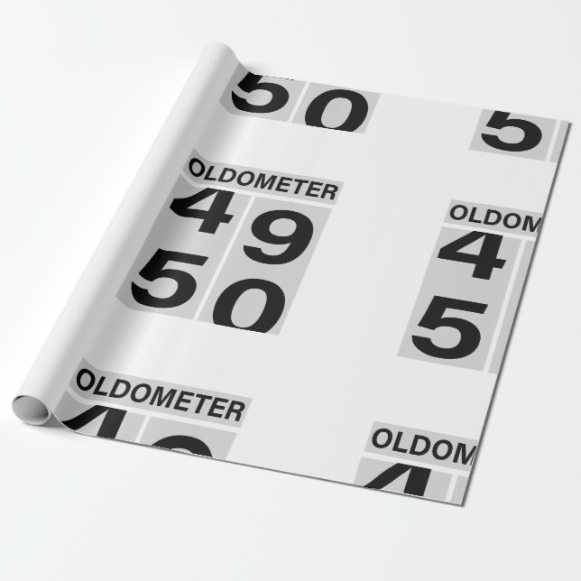 Papel De Regalo Oldometer 50.º cumpleaños (Desenrollado)